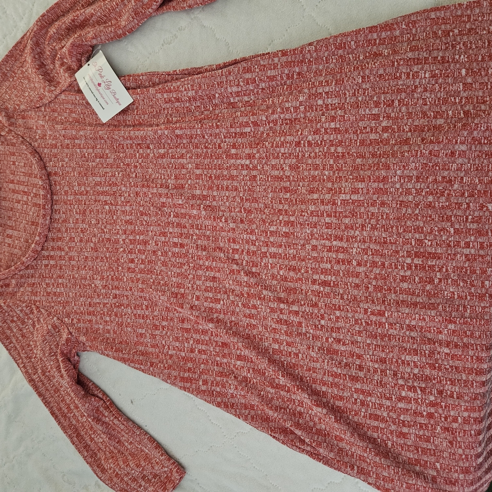 Red Textured Knit Top